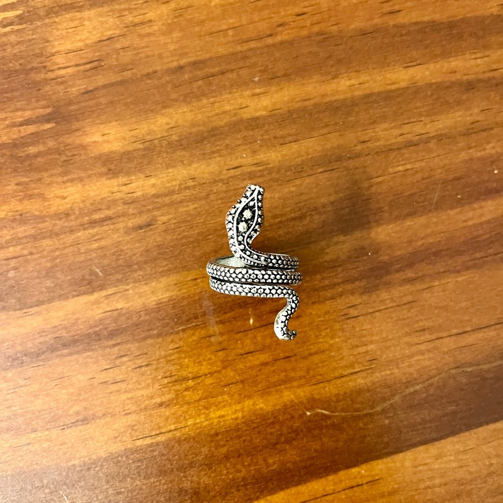 Silver Snake Stackable Rings - Picture 2 of 4